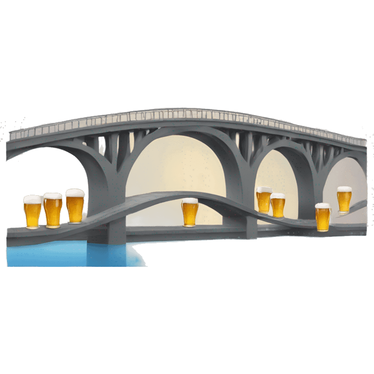 bridge with overlapping beer cup emoji