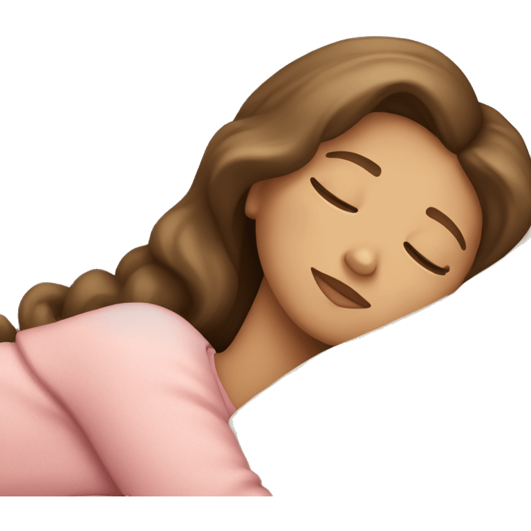 Light brunette girl sleeping emoji