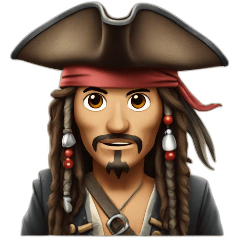 jack sparrow with pirate hat emoji