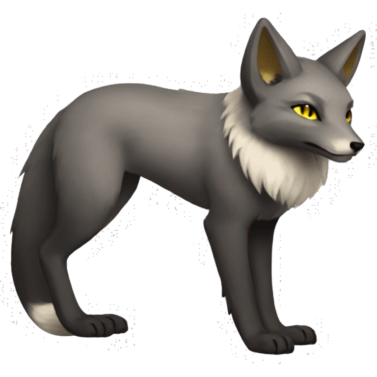 Arctic-Fox-Umbreon-Silver-Fox-hybrid with Anubis-rings full body emoji