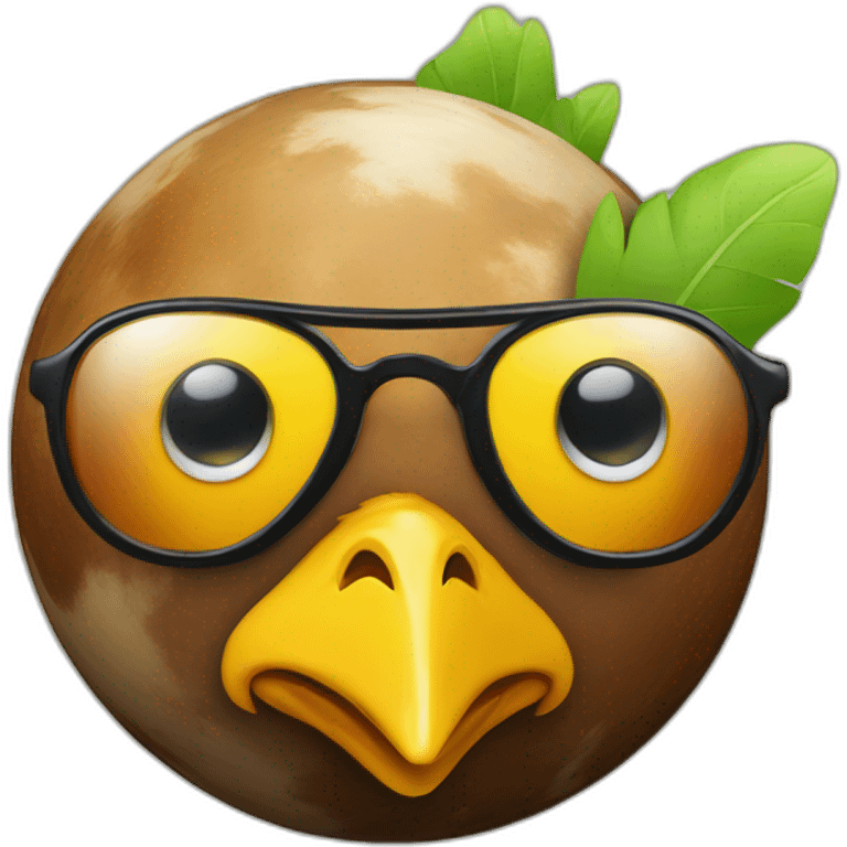 planet Earth with a cartoon smiling chicken face with sunglasses emoji