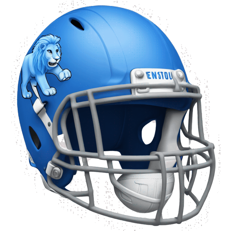 Blue lion wearing a football helmet emoji