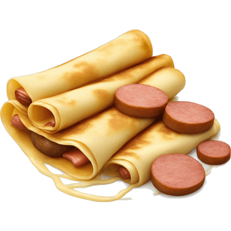 Crepes and sausage emoji