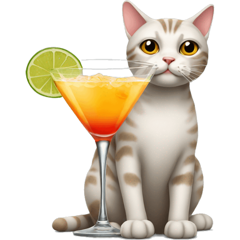 Cat with a cocktail emoji