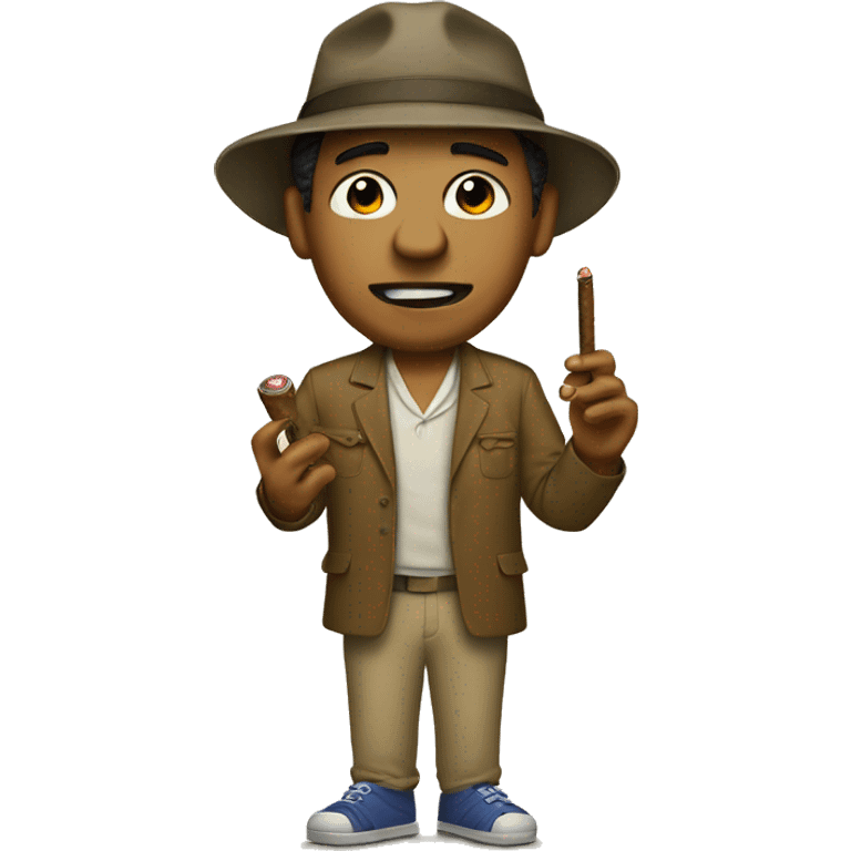 Maoi with a cigar, wearing crocs emoji