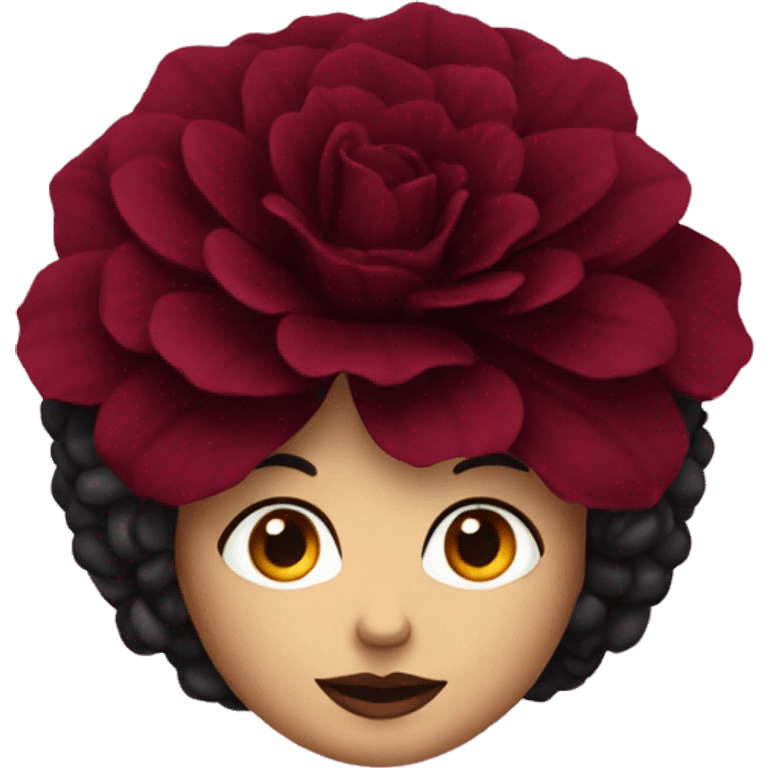 give me a black dahlia flower with a burgundy red color emoji