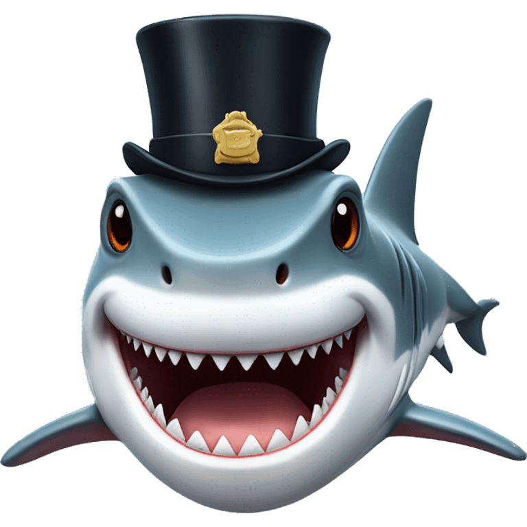 shark with tophat emoji