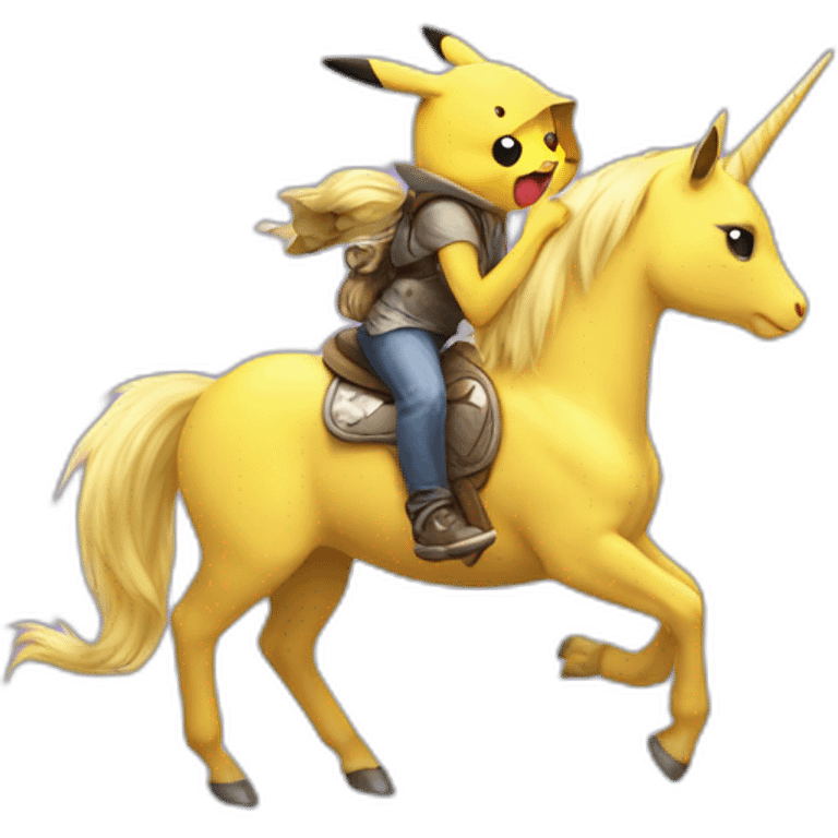 Pikachu on a unicorn emoji