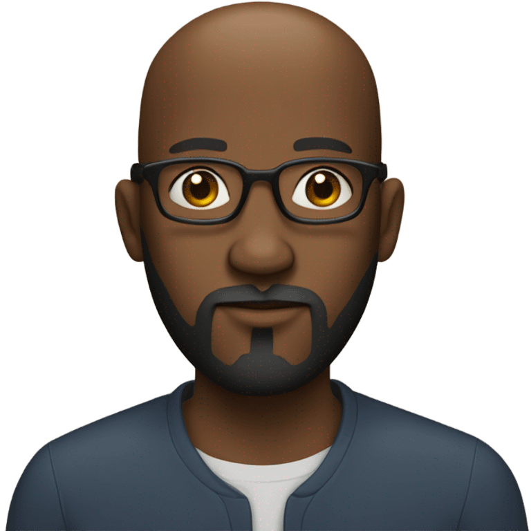 black man with a bald head, glasses, a beard, and a goatee hands over his face. emoji