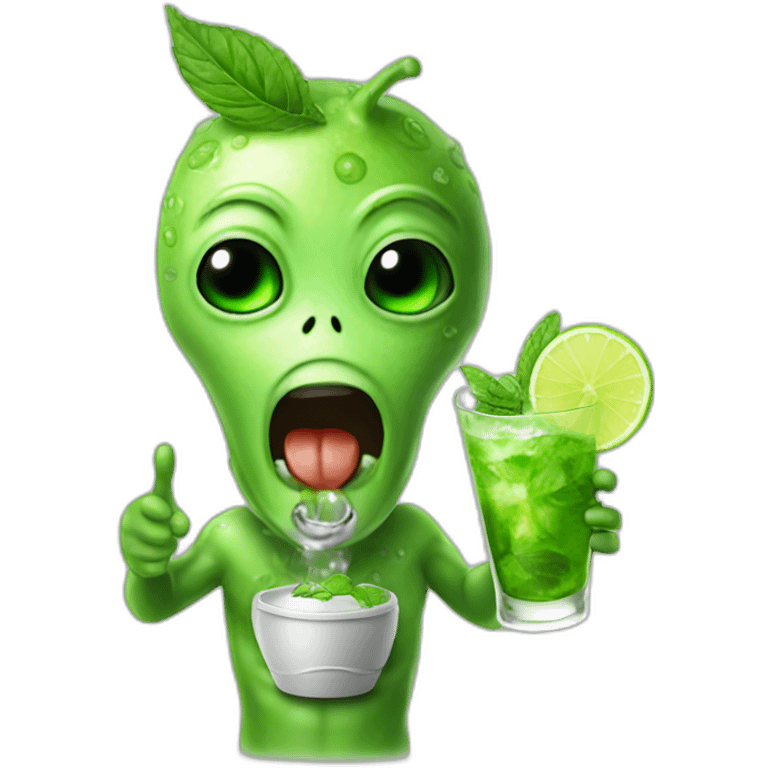 alien with mojito emoji