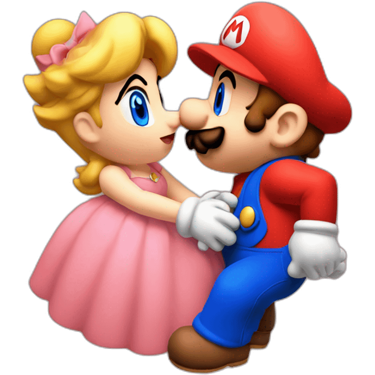 Mario kiss peach  emoji