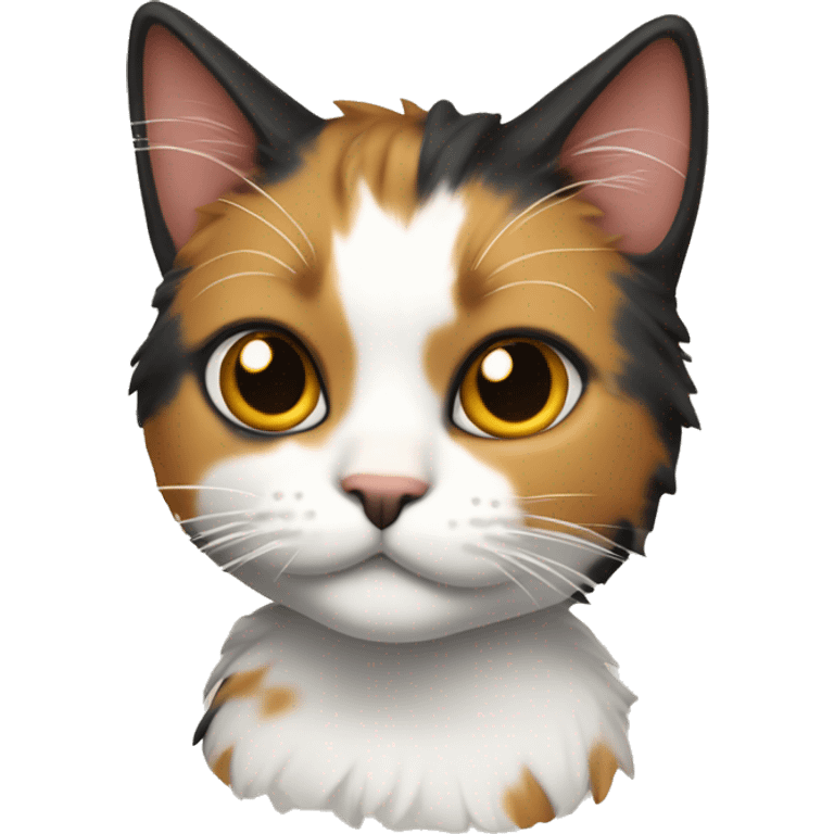 calico cat with a mohawk and band top on emoji