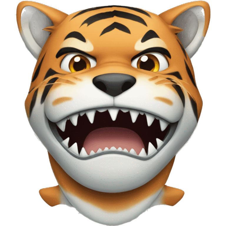 Tiger vs shark emoji