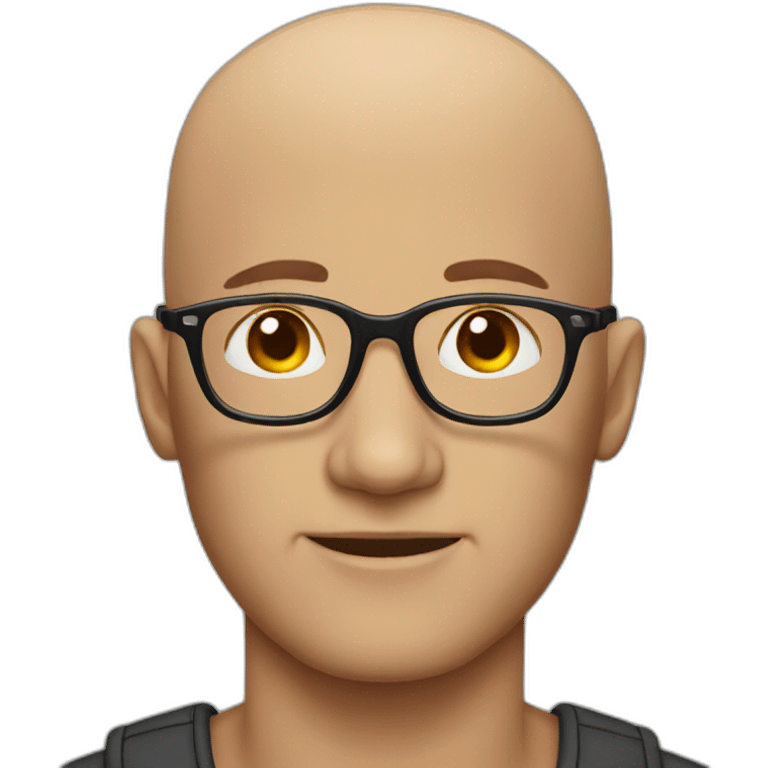 bald man in glasses emoji