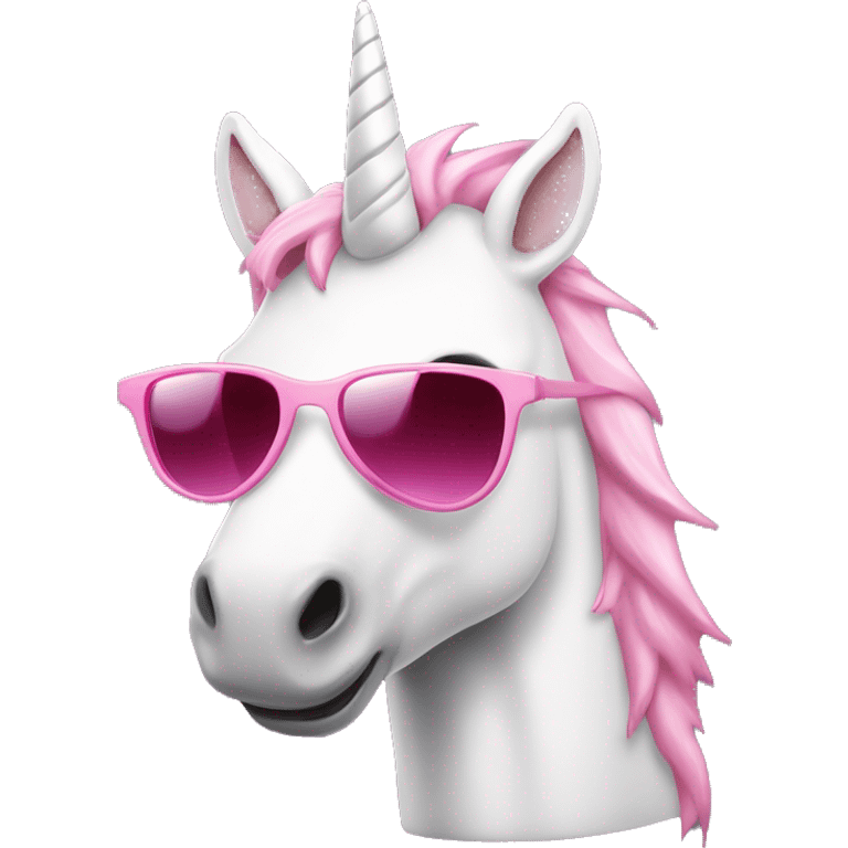 Weißes Einhorn mit rosa Mähne und Sonnenbrille  emoji