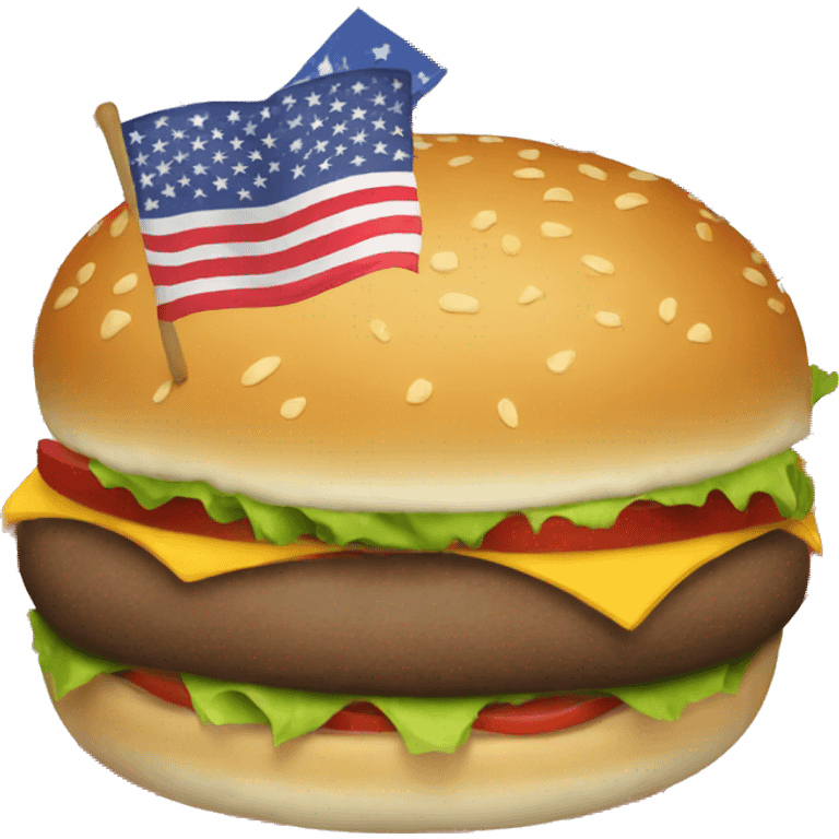 burger with american flag emoji