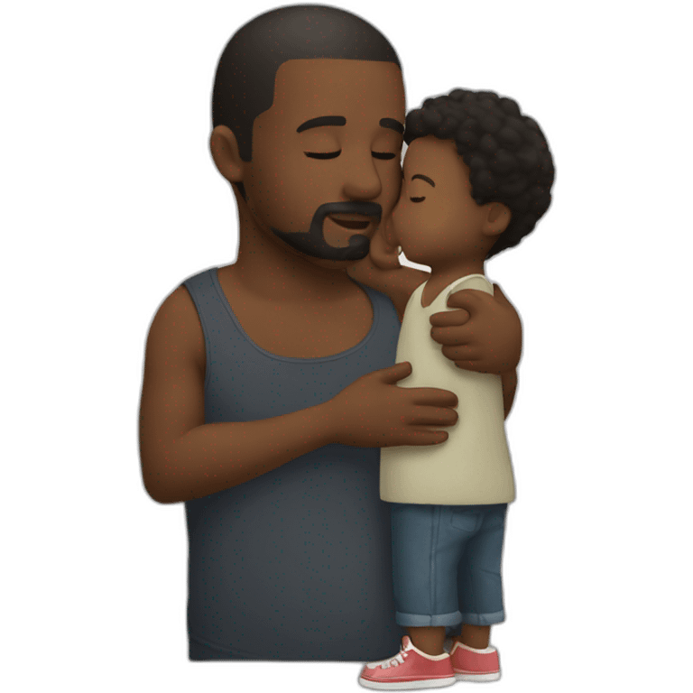 Black daddy kissing emoji