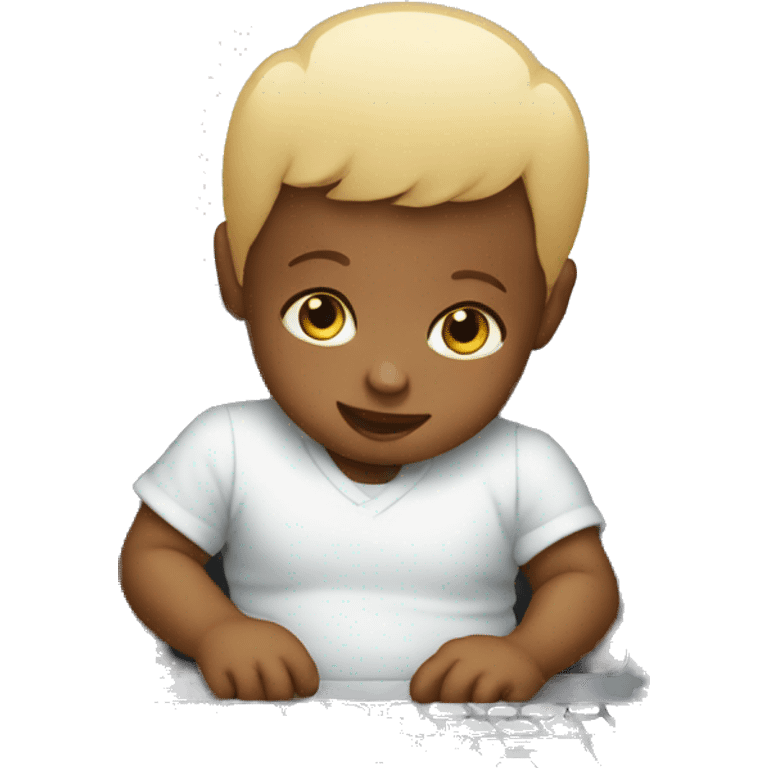 an infant using a computer emoji