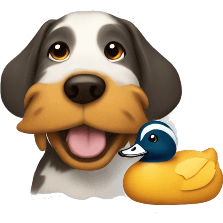 A dug with a dizzy duck  emoji