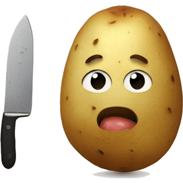 Potato with knife emoji