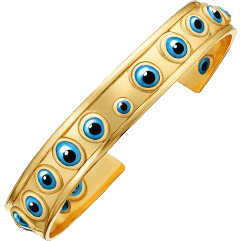 very thin gold bangle ring studded with eyeballs emoji