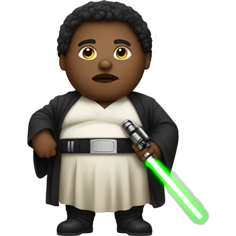 fat black person with lightsaber emoji