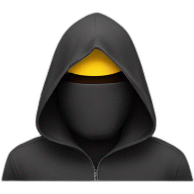 man with a hood that completely covers his head so that we can no longer see his face at all emoji