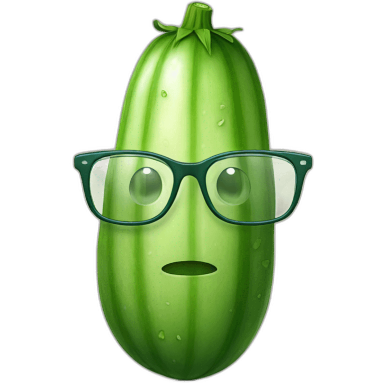 Cucumber with glasses emoji