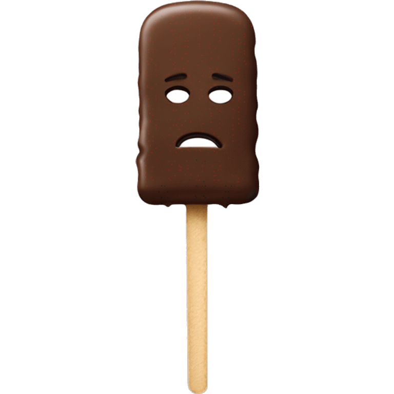 no face rectangular chocolate ice cream bar on a stick emoji