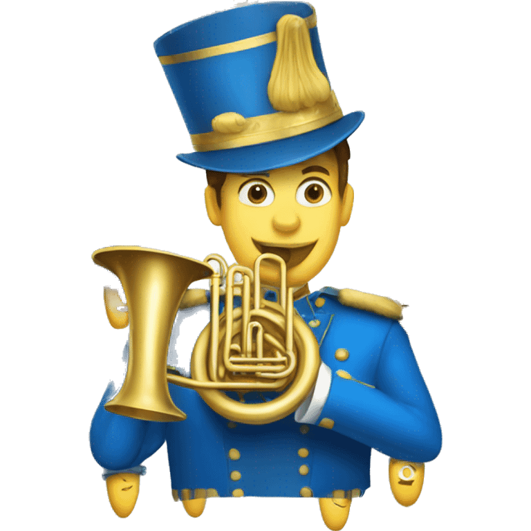 marching band blue hat tuba player emoji