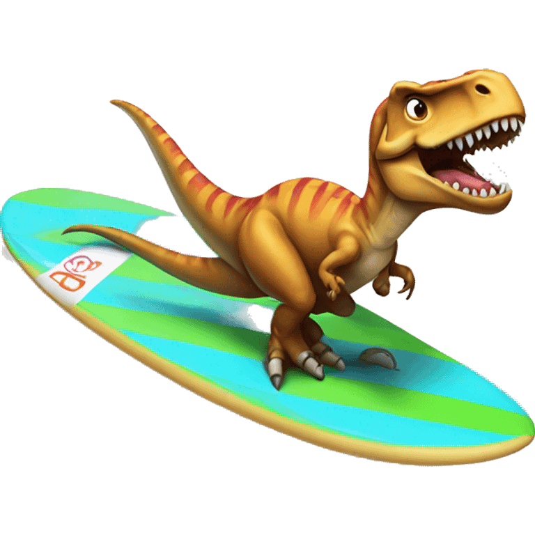 T-Rex on a surf board  emoji