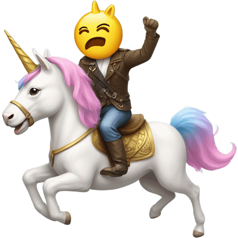 Dog riding a unicorn  emoji