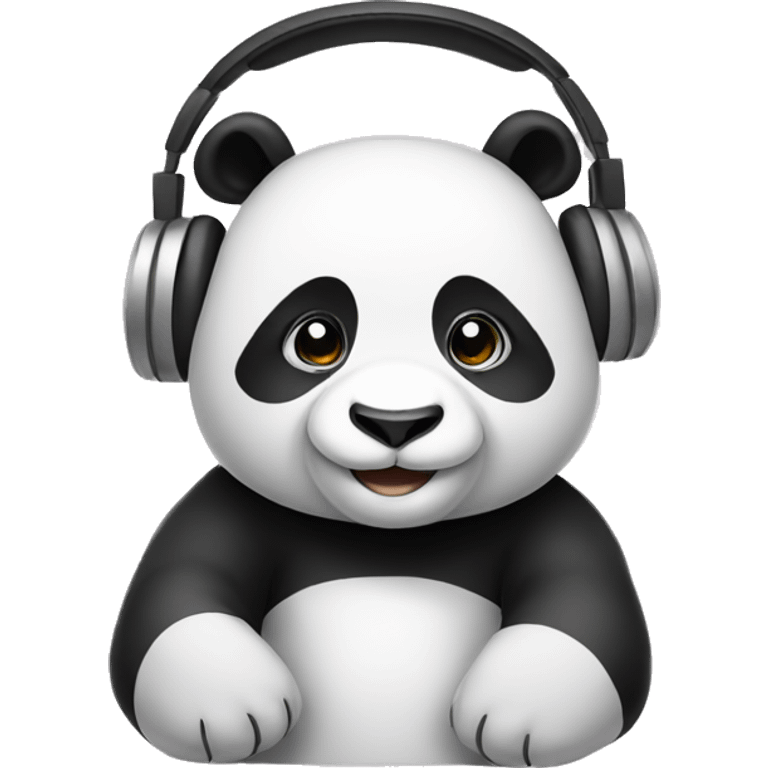 panda wearing headphones emoji