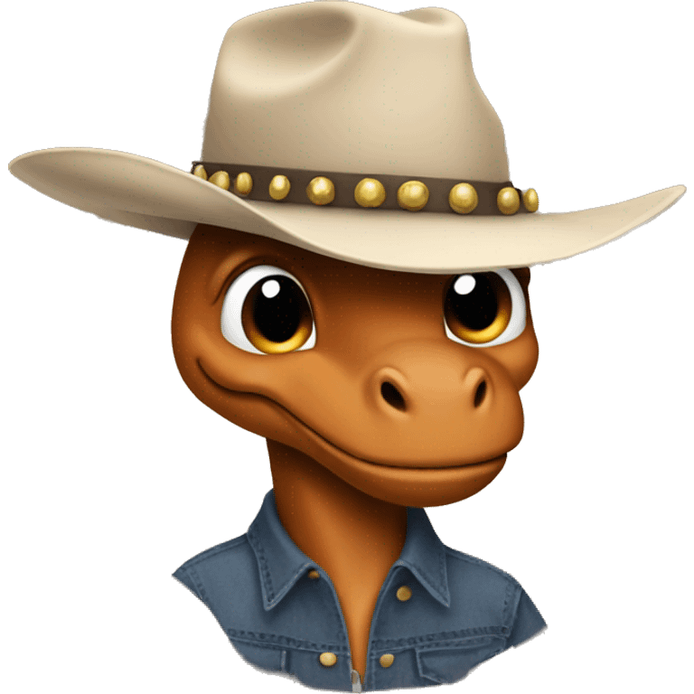 F dinosaur meme with a cowboy hat emoji