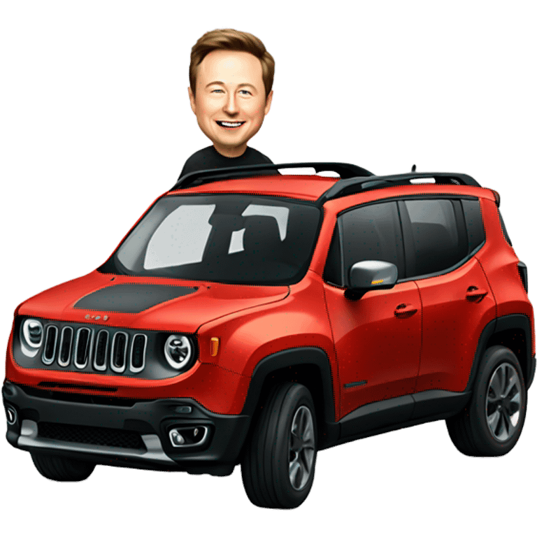 elon musk driving a jeep renegade emoji