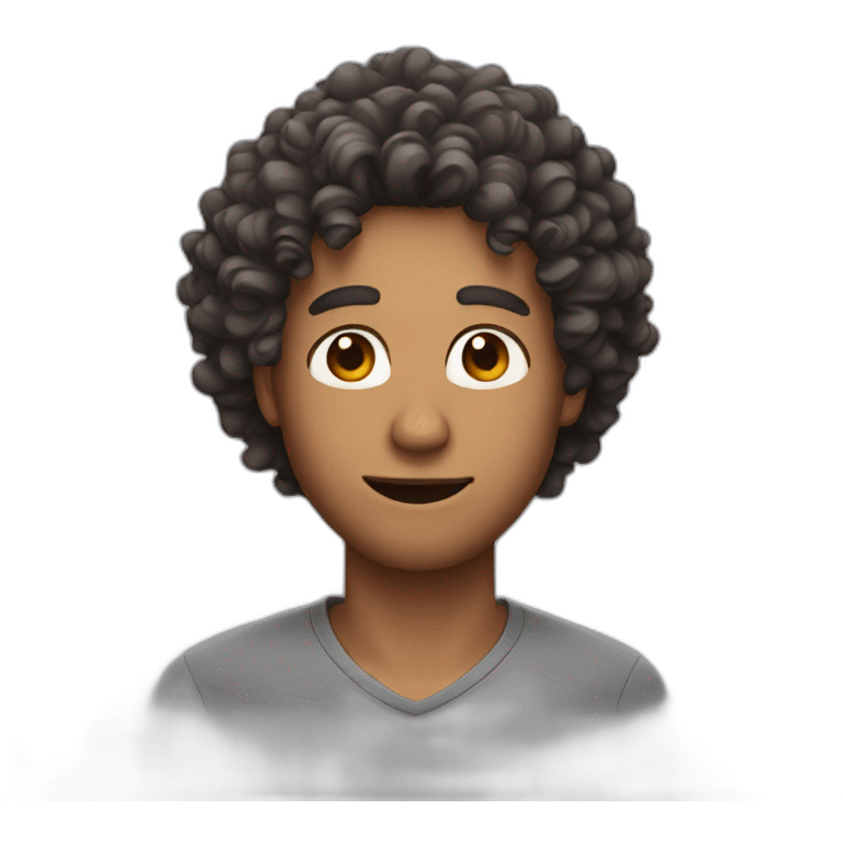 man with curly hair  emoji