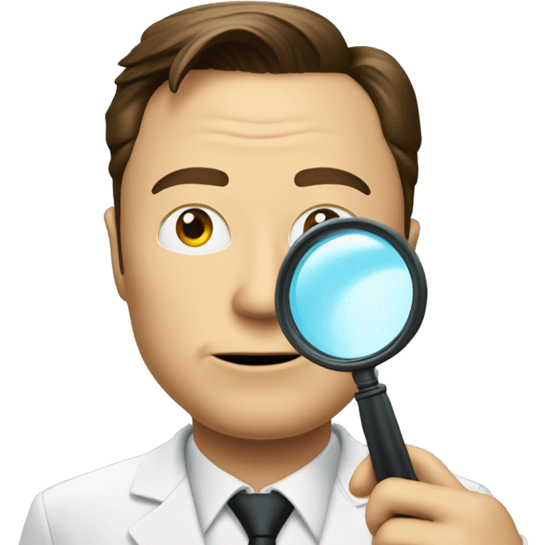 
Elon Musk with a detective's magnifying glass emoji