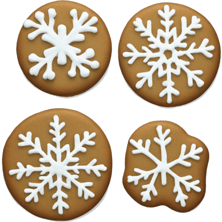 Christmas brown and white cookies with snowflakes emoji