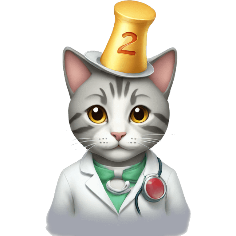 doctor cat birthday hat emoji