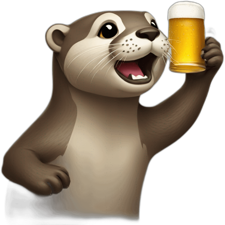 otter drinking beer emoji