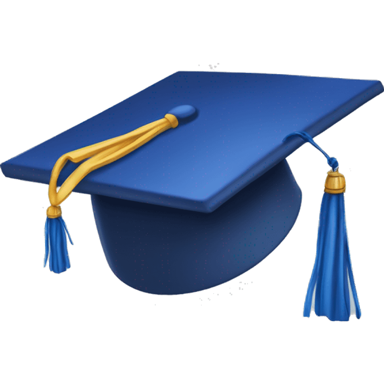 Generate an iOS emoji of a graduation hat. Use the real emoji of the graduation hat. But make it blue and on the top it should be UK flag emoji