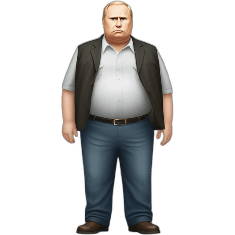 Vladimir Poutine morbidly obese Shooting nobody full body emoji