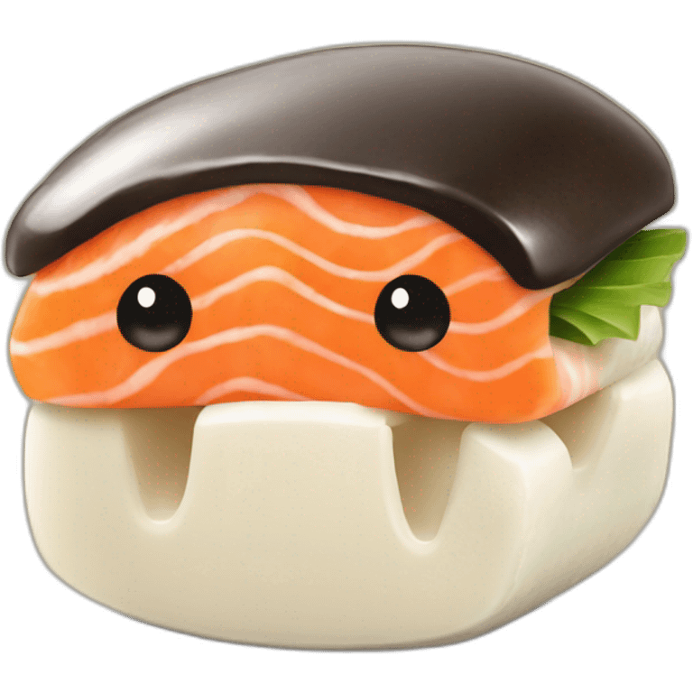 Carapuce qui mange un sushi emoji