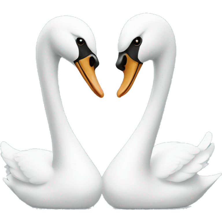 Two swans facing each other  emoji