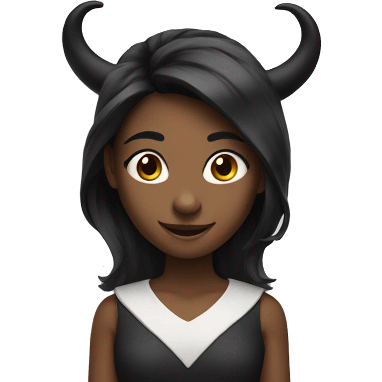 Smiling girl with Black horns  emoji