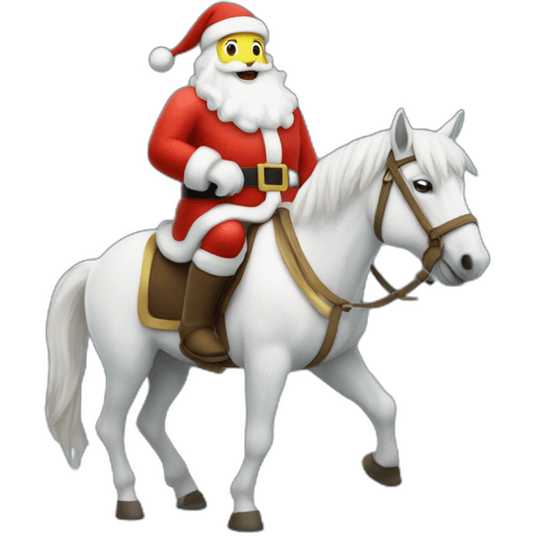 Santa Claus on top of a white horse  emoji