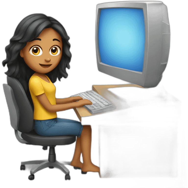 girl at the computer emoji