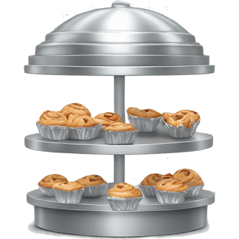 Realistic metallic silver pastry stand isolated  emoji