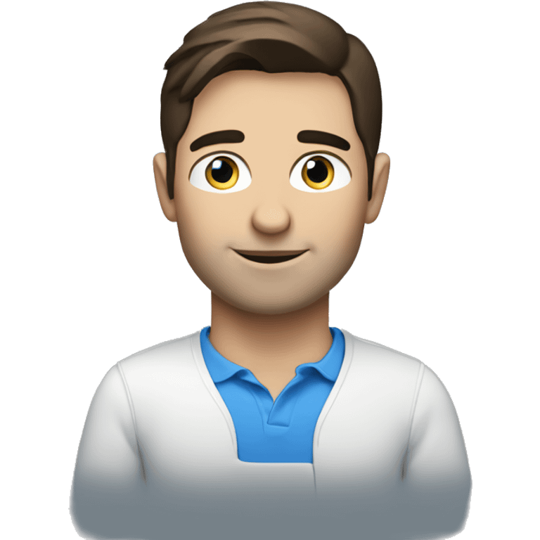 Blue eyes brunette man with laptop emoji