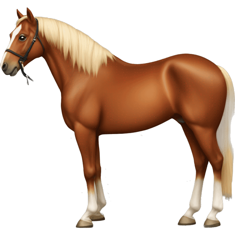 chestnut horse with a blaz emoji